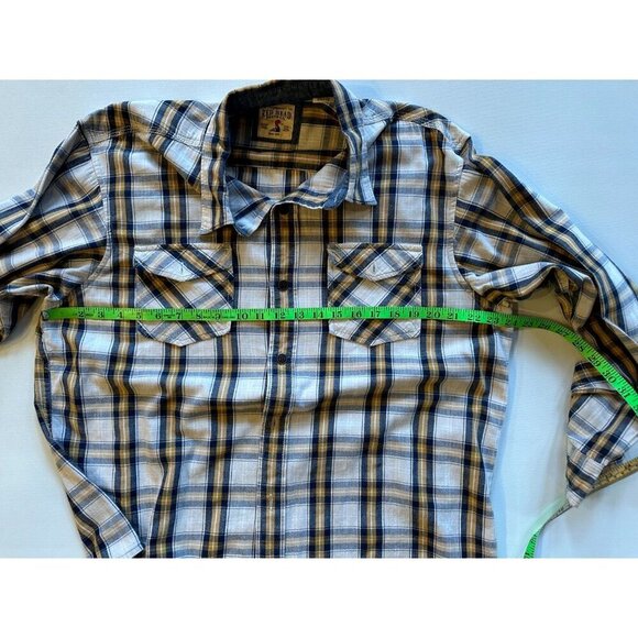 Red Head Shirt Mens Large Long Sleeve Pockets Button Front Flannel Plaid Choose - Picture 13 of 16
